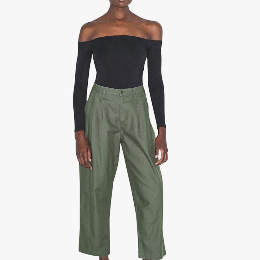 American Apparel twill pleated pants